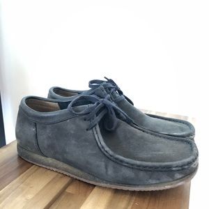 Men Clarks Suede Blue Wallabees